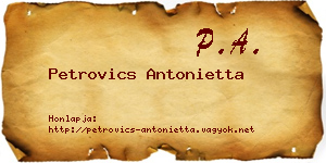 Petrovics Antonietta névjegykártya
